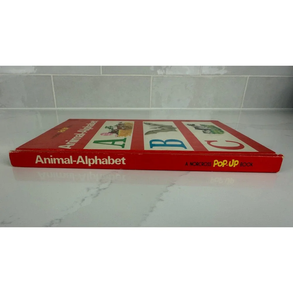 Norcross Animal-Alphabet Pop-Up Book 1967 vtg Akihito Shirakawa Hardcover ABC